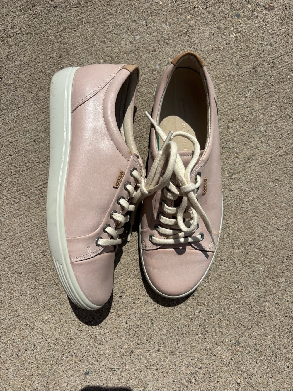Ecco Women's Blush Pink Lace-Up Sneakers - Picture 2 of 5